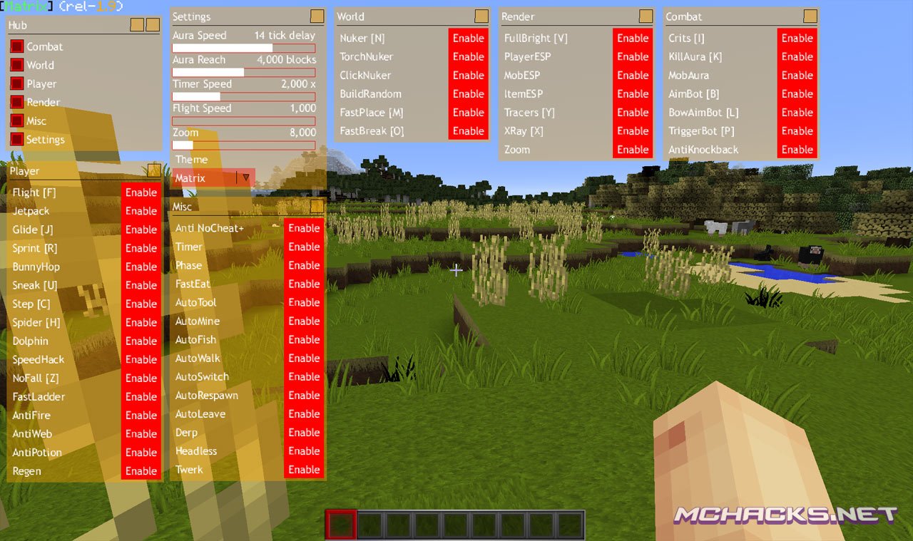 Matrix Hacked Client Download For Minecraft 1 8 X 1 8 8