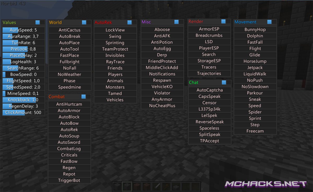 Morbid Hacked Client Download for Minecraft 1.7.2