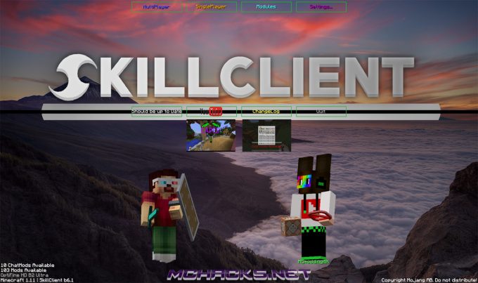 Download SkillClient Hacked Client for Minecraft ALL