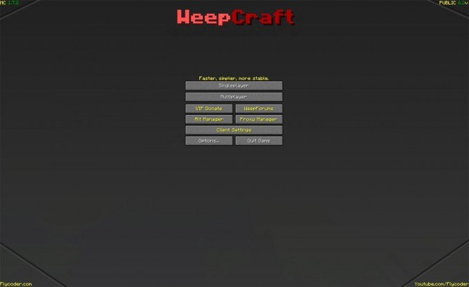 WeepCraft splash screen