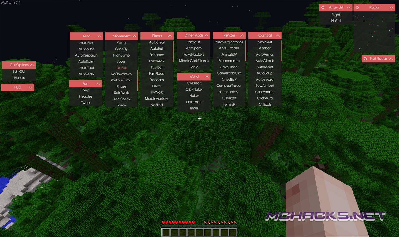 Download Wolfram Hacked Client for Minecraft - ALL Versions