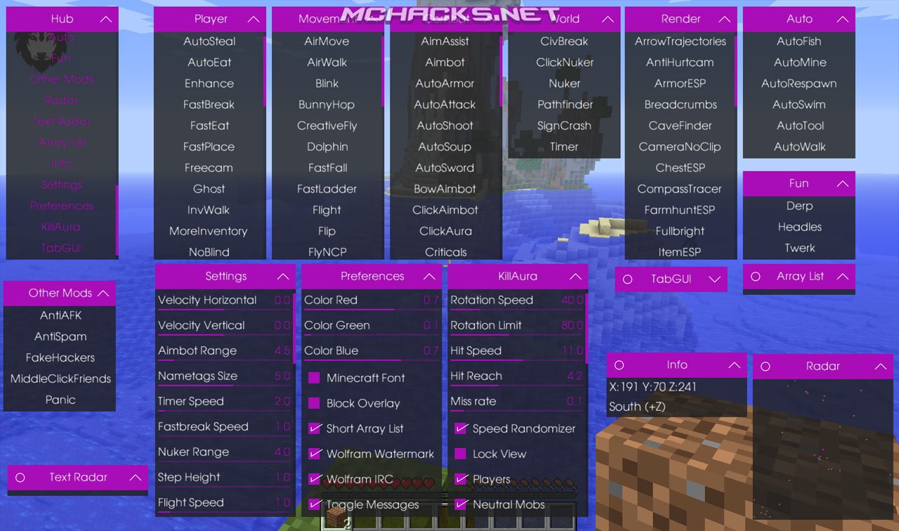 Wolfram Hacked Client +OptiFine | Download for Minecraft 1.8.x Wolfram Hacked Client +OptiFine | Download for Minecraft 1.8.x - 1280 x 756 jpeg 163kB